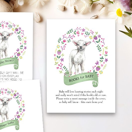 Kleine Lamm-Babydusche Wasserfarbenbücher für Baby Begleitkarte