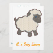 Kleine Lamm-Babyparty Einladung (Vorne/Hinten)