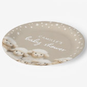 Kleine Lamm-Gender-Neutral-Baby-Dusche Pappteller (Schrägansicht)