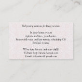 Kleine Lamm-Kinderbetreuungskarten Visitenkarte (Rückseite)