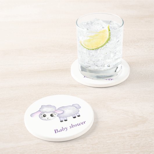 Kleine Lamm-Schafspuppe Getränkeuntersetzer (Seite)