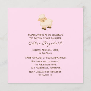 Kleine Lamm-Taufe Einladung