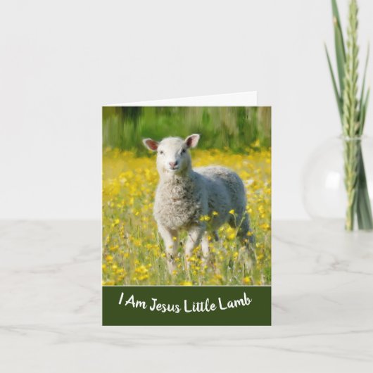 Kleine Lamm-Taufkarte Feiertagskarte (Vorderseite)