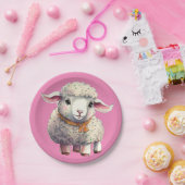 Kleine Lamm-Teller, 7" Rundpapier Pappteller (Party)