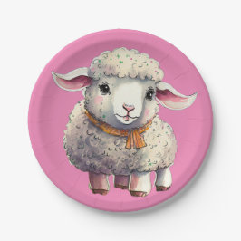 Kleine Lamm-Teller, 7" Rundpapier Pappteller