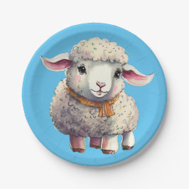 Kleine Lamm-Teller, 7" Rundpapier-Platte Pappteller