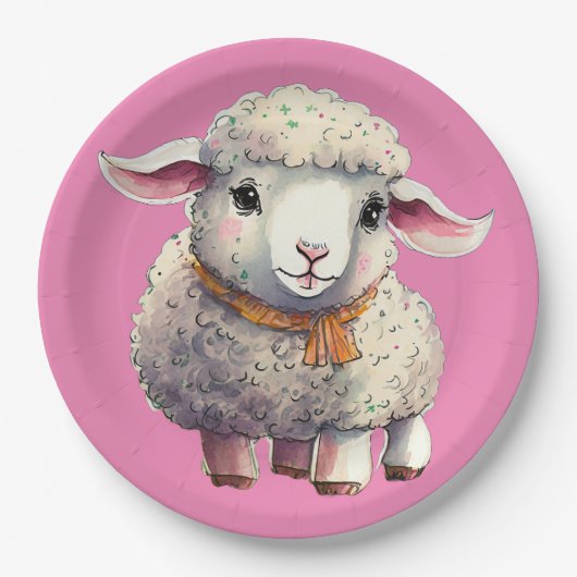 Kleine Lamm-Teller, 9" Papierplatte Pappteller (Vorderseite)