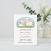 Kleine Lamm- und Mommy-Farm-Babydusche Einladung (Stehend Vorderseite)