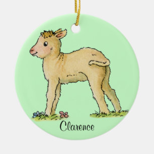 Kleine Lamm-Verzierung Keramik Ornament