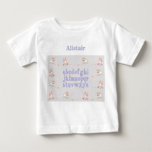 Kleine Lämmer lernen das Alphabet Baby T - Shirt (Vorderseite)