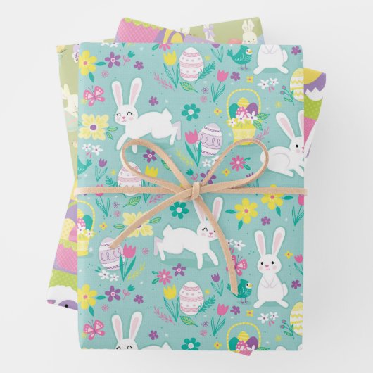 Kleine Lämmer und Bunnies Geschenkpapier Set (Beispiel)