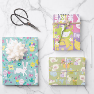 Kleine Lämmer und Bunnies Geschenkpapier Set