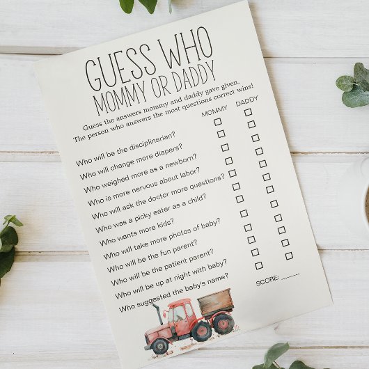 Kleine Landtiere Babydusche Mommy Daddy Game Flyer