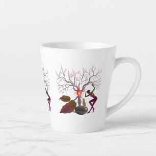 Kleine Latte Tasse 12 oz Abstrakter Herzbaum Kün