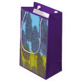 Kleine Lavendel-Geschenktasche Geschenktüte (Rückseite Schrägansicht)
