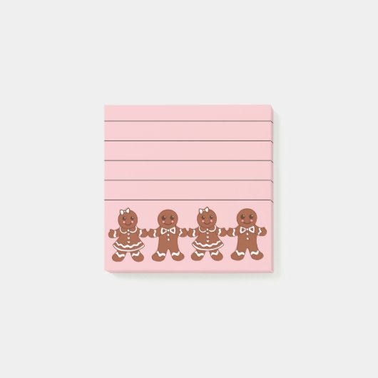 Kleine Lebkuchen Mädchen Jungen Post It Notizen (Vorderseite)