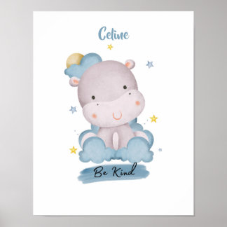 Kleine Lektionen Nilpferd aus den Wolken Poster