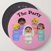 Kleine Leute - Frau der Party Button (Vorne & Hinten)