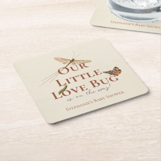 Kleine Liebe Bug Baby Dusche Rechteckiger Pappuntersetzer (angewinkelt)