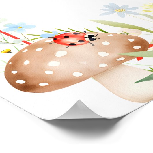 Kleine Liebe Bug Baby Dusche Willkommen Poster (Ecke)