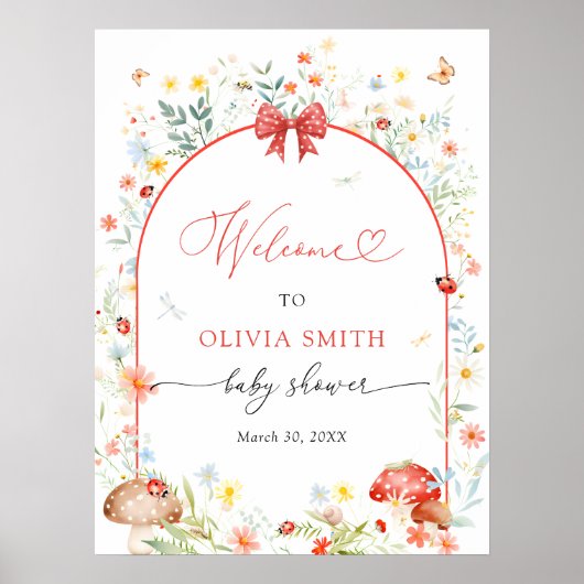 Kleine Liebe Bug Baby Dusche Willkommen Poster (Vorne)