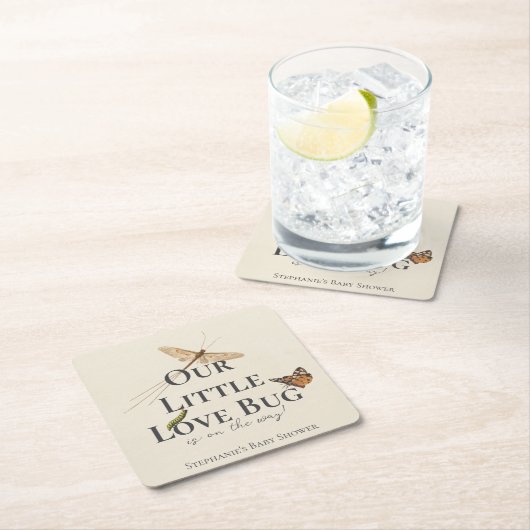 Kleine Liebe Bug Baby Duwer Gender Neutral Rechteckiger Pappuntersetzer (Vor Ort)