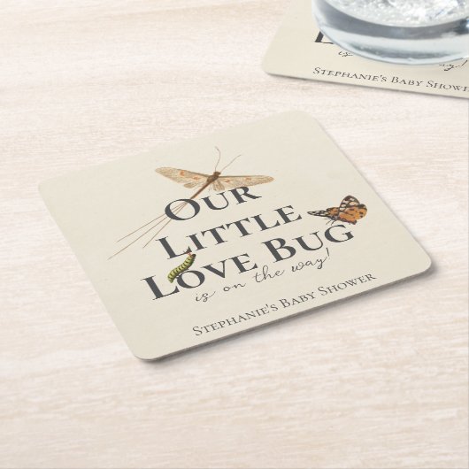 Kleine Liebe Bug Baby Duwer Gender Neutral Rechteckiger Pappuntersetzer (angewinkelt)