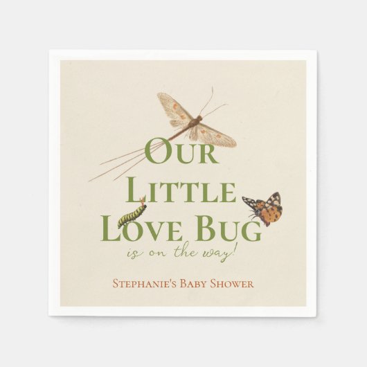 Kleine Liebe Bug Baby Duwer Gender Neutral Serviette (Vorderseite)