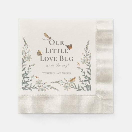Kleine Liebe Bug Baby Duwer Gender Neutral Serviette (Vorderseite)