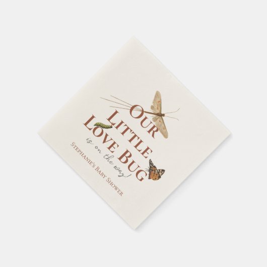 Kleine Liebe Bug Baby Duwer Gender Neutral Serviette (Ecke)