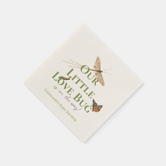 Kleine Liebe Bug Baby Duwer Gender Neutral Serviette (Ecke)