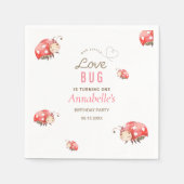 Kleine Liebe Bug Birthday Party Napkins Serviette (Vorderseite)