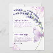 Kleine Liebe Bug Butterfly Lavendel Baby Dusche Einladung (Rückseite)