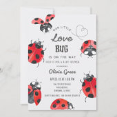 Kleine Liebe Bug Ladybug Babydusche Einladung (Vorderseite)
