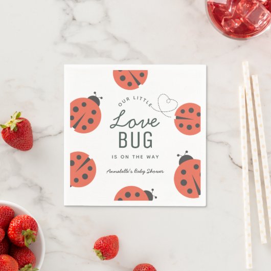 Kleine Liebe Bug Ladybug Babydusche Napkins Serviette (Beispiel)