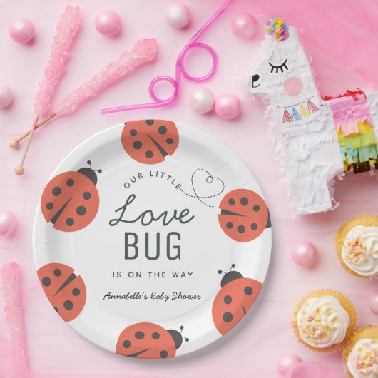 Kleine Liebe Bug Ladybug Babydusche Pappteller (Party)