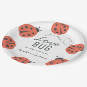Kleine Liebe Bug Ladybug Babydusche Pappteller (Schrägansicht)
