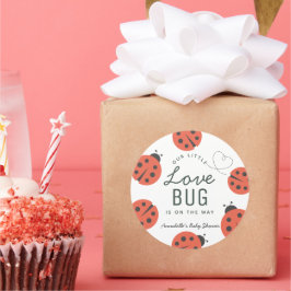 Kleine Liebe Bug Ladybug Babydusche Runder Aufkleber