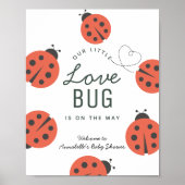 Kleine Liebe Bug Ladybug Babydusche Willkommen Poster (Vorne)