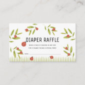 Kleine Liebe Bug Ladybug Diaper Raffle Ticket Begleitkarte (Vorderseite)
