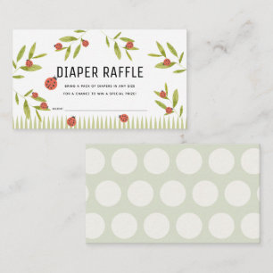 Kleine Liebe Bug Ladybug Diaper Raffle Ticket Begleitkarte