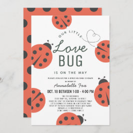 Kleine Liebe Bug Ladybug Drive-by Baby Shower Einladung