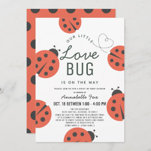 Kleine Liebe Bug Ladybug Drive-by Baby Shower Einladung