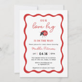 Kleine Liebe Bug Ladybug Girl Babydusche Einladung (Vorderseite)