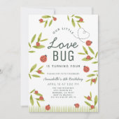 Kleine Liebe Bug Ladybug Girl Einladung (Vorderseite)