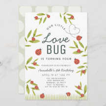 Kleine Liebe Bug Ladybug Girl Einladung