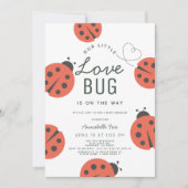 Kleine Liebe Bug Ladybug Kinderdusche Einladung (Vorderseite)