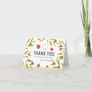 Kleine Liebe Bug Ladybug Leaf Babydusche Dankeskarte