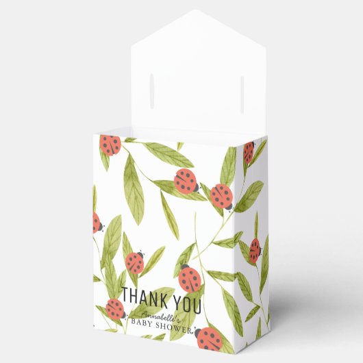Kleine Liebe Bug Ladybug Leaf Babydusche Geschenkschachtel (Geöffnet)