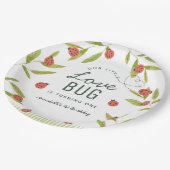 Kleine Liebe Bug Ladybug Leaf Geburtstag Pappteller (Schrägansicht)